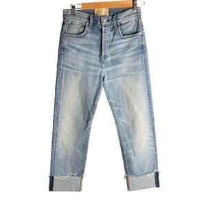 CQY Denim Raw Hem Skinny Jeans Light Wash Size 26